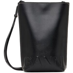 Ganni Black Small Banner Crossbody Bag